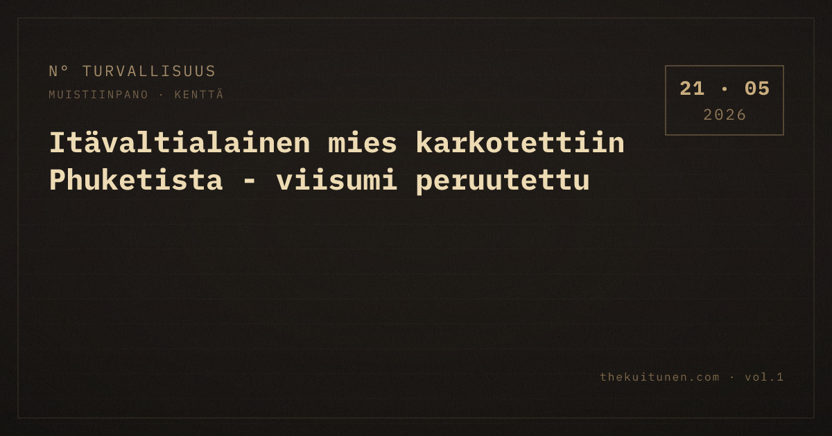 Itävaltialainen mies karkotettiin Phuketista — viisumi peruutettu